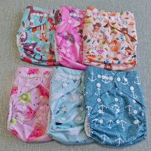 All'ingrosso riutilizzabile riutilizzabile lavabile stampato pannolino impermeabile pannolini per bambini taglia unica per neonati - Product Image 2