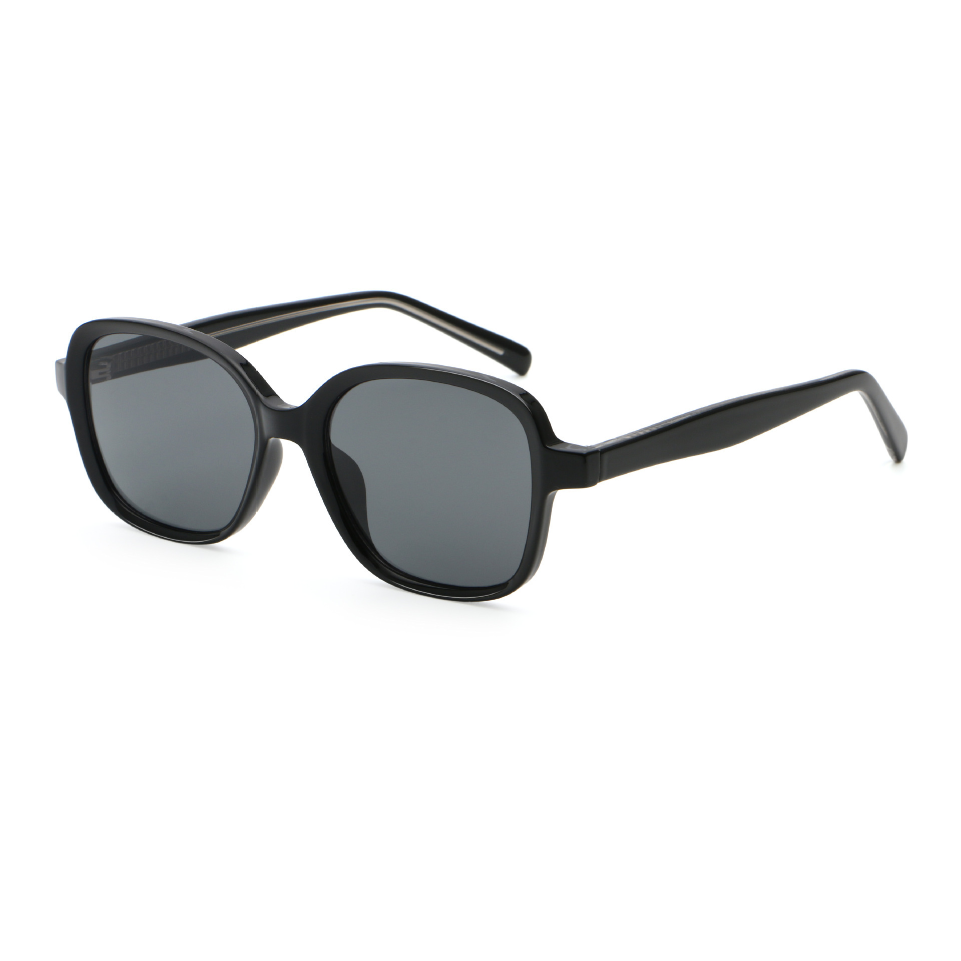 Monture C1 noir brillant, verres entièrement gris.