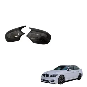 Penutup kaca spion mobil, bagian eksterior otomatis 3 Series E90 E92 topi cermin tampilan samping serat karbon untuk Bmw E90 E92 topi cermin