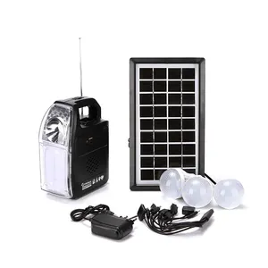 Mini gerador solar portátil para iluminação, mini sistema de iluminação portátil com painel solar, energia de backup para emergência