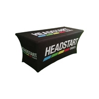Affichage de nappe imprimé avec logo personnalisé Couvertures de table en tissu extensible pour salons professionnels Drapeaux et bannières promotionnels