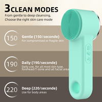 Brosse nettoyante manuelle 2-en-1 pour le visage, deux têtes en silicone souple, matériau ABS, design durable pour un nettoyage en profondeur, logo personnalisé