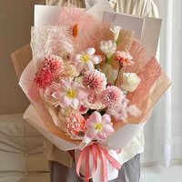 Papel de Envolver Flores de Fibra de Seda de Poliéster Translúcido, Textura Tipo Malla, Envoltura Floral Auxiliar, Suministros para Floristas al por Mayor
