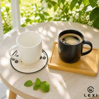 Lot de 450 ml de sous-verres en céramique grande capacité avec motif feuille, pour bureau, cuisine, étagère, présentoir de vente au détail LEXI
