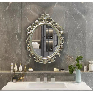 New French-vintage Carved Oval Wall-mounted Bathroom Vanity <strong>Mirror</strong> D&eacute;cor Panel Large Small Full Length <strong>Moroccan</strong> <strong>Style</strong> - Product Image 4