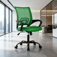Chaise de bureau ergonomique moderne en maille, réglable en hauteur, pivotante, avec accoudoirs fixes et inclinable, pour le bureau à domicile, la formation du personnel et les conférences