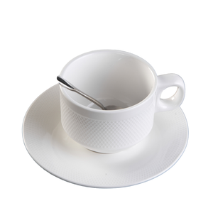 Custom Printed Christmas Porcelain 140ml Small Wide Mouth Heat Resistant Eco-Friendly Tea <b>Cup</b> with <b>Saucer</b> - Product Image 2