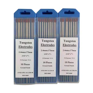 3.2 électrode de soudage Suppliers-Tiges de soudage tig, 10 paquets, 5 pièces, électrode en tungstène rouge avec 2% dames, WT20