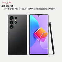 Nouveau Smartphone 5G S25 Ultra 22G+2TB 7.3 POUCES 2026 avec Caméra Arrière 108MP, Connectivité LTE, Android 15 et Stylet Intégré GSM