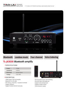 Amplificateur de classe D 2 canaux TL-3030, système <span class=keywords><strong>audio</strong></span> stéréo domestique, haut-parleur basse sans fil, récepteur émetteur <span class=keywords><strong>HiFi</strong></span> - Product Image 4