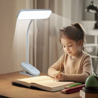 Lampe de lecture LED 3 couleurs moderne et portable à logo personnalisé, double usage, rechargeable, à clipser, pour bureau, dortoir, étude