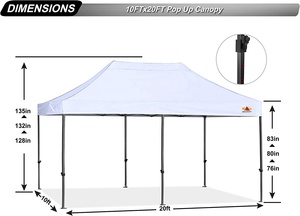 <span class=keywords><strong>M2</strong></span> Tente à Auvent Pop-up Ignifuge 10X20 Étanche Auvent Pliant Patio Ombre Abri Gazebo Tente 6x3 - Product Image 4