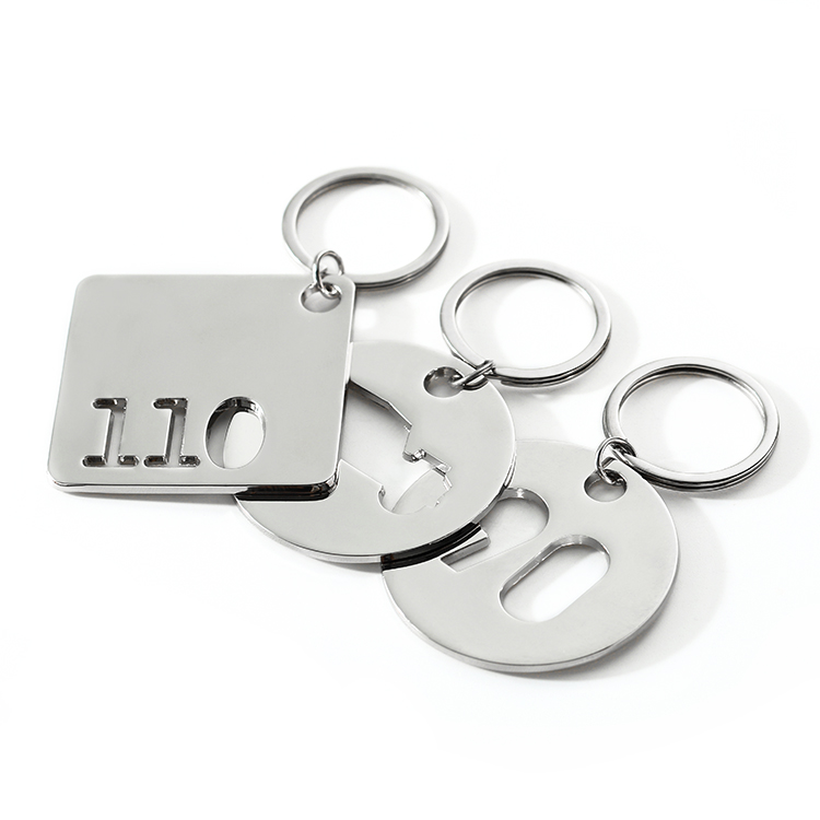 Porte-clés miroir argenté
