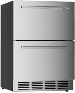 Refrigerador portátil comercial de acero inoxidable con doble cajón, con cerradura y llave para habitación, dormitorio u hotel. - Product Image 2