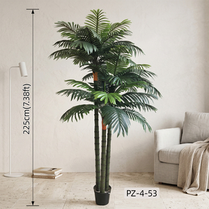 Grand palmier Areca artificiel multi-troncs, plante tropicale réaliste pour l'aménagement extérieur, la décoration de jardins et de terrasses, et la décoration des halls d'hôtel - Product Image 2