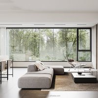 Fenêtres à battants en aluminium, système de fenêtres architecturales modernes, double vitrage