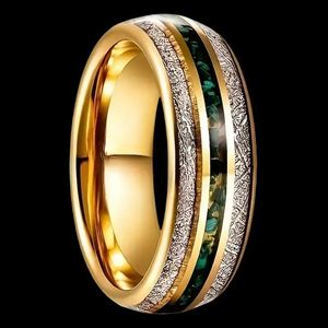 Antique <b>Rings</b> Gold Plated 8mm Non Fade Engagement <b>Tungsten</b> Kaining X197 Trendy <b>Men</b> Finger Band - Product Image 3