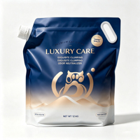 Pochette à bec verseur pour litière pour chat, avec logo personnalisé, robuste, rechargeable, à fermeture éclair, avec poignée et bouchon à vis, pour usage en supermarché, en matériaux recyclés