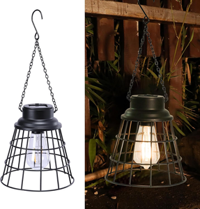 Lanterna Solare a Vento in Metallo Resistente per Uso Domestico, Lanterna Sospesa in Ferro con Portacandele Caldi, Lanterna da Giardino Impermeabile - Product Image 6