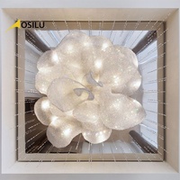 Lampe à LED en cristal d'intérieur au design unique personnalisé pour hôtels et salles de banquet Magnifique suspension à fleurs