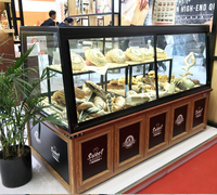 Toko Roti profesional kualitas baik rak kaca Display roti kabinet ritel