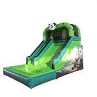 Structure gonflable commerciale 4m*5m en PVC écologique et durable avec toboggan et piscine, souffleur inclus, idéale pour les fêtes et la location