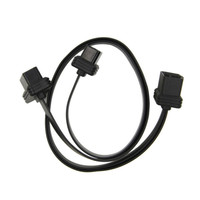 24V sudut kanan kabel OBD profil rendah pita datar OBD2 kabel diagnostik 30 CM 1 laki-laki ke 2 perempuan kabel adaptor OBDII
