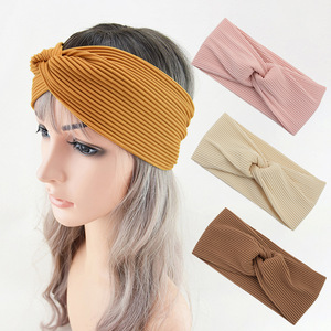 Nuovo Design GEERDNG 9 colori da donna Cross bandane elasticizzato copricapo Yoga Sport Ripple stile <span class=keywords><strong>fascia</strong></span> elastica per <span class=keywords><strong>capelli</strong></span> <span class=keywords><strong>fascia</strong></span> per germania - Product Image 1