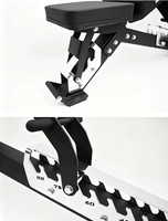 Banc de musculation pliable Dinuo nouvelle version avec roulettes - Réglable FID pour squat et presse pectorale
