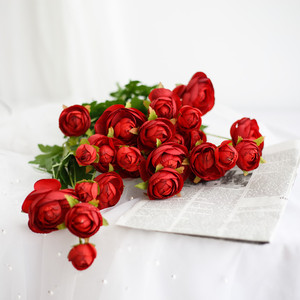 Fleurs artificielles en soie, roses thé, 40 cm, décoration de mariage, ornement de table pour la maison et le bureau - Product Image 3