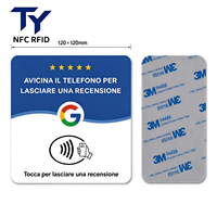 Support de table en acrylique NFC213 120 x 120 mm pour carte de commande RFID et avis sociaux – Idéal pour restaurants italiens, espagnols et français