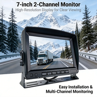 Monitor LCD IPS 7 Inci dengan Peredupan Otomatis, Layar Terpisah, Kamera Mundur Mobil, Kontrol Jarak Jauh, Penggunaan di Dasbor, AHD