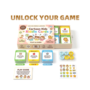 Jeu de société éducatif pour enfants sans BPA, lavable, avec motifs de dessins animés, pelliculage mat, écologique, durable, cartes à jouer en papier couché 350 g/m² - Product Image 2