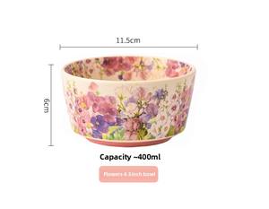 In stile moderno fiore floreale 4.5 pollici alto-piede smalti usa e getta Color ceramica in stoviglie per uso domestico per <span class=keywords><strong>ciotole</strong></span> per zuppa di spaghetti di riso - Product Image 4