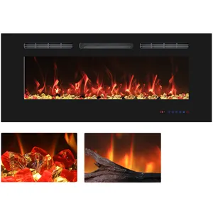 Luxstar 42 Inches Wholesale Cheap Linear Electric Fireplace Heating Decorative Indoor with Multicolor Flames Thermostat Logs