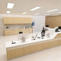 Bureau de réception avec logo personnalisé de haute qualité Mobilier de bureau moderne pour la maison Bar Hôtels et centres commerciaux en panneau de bois