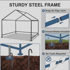Extra Large Dog House Outside Dog Tent Outdoor Big Dog Shade Shelter Doghouse <b>Canopy</b> with Three-Sided Breathable Mesh Windows - Product Image 4