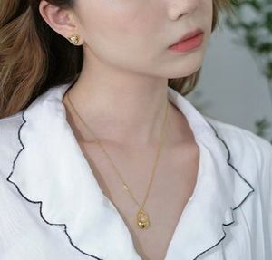 2024 New 925 Silver Material High-end Temperament Gold Oval Hollow <strong>Pendant</strong> <strong>Necklace</strong> - Product Image 6