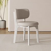 Chaises de salle à manger en bois massif de style nordique moderne minimaliste avec dossier en cuir PU, meubles design pour hôtel, maison, salon, salle à manger