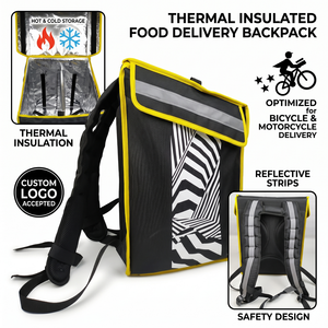 Thermal Reflective Insulated Food Delivery Backpack with Custom Logo for Bicycle and Motorcycle Delivery Pizza Cooler <b>Bag</b> - Product Image 1