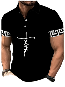 Camisa de Satén Amarilla Elegante para Hombre, Diseño Cruzado con Estampado 3D, Flecos, Casual, Manga Corta, Cuello con Botones, Transpirable, 100% Poliéster - Product Image 2
