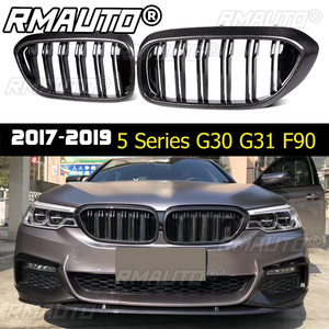 Grille de remplacement de calandre avant en fibre de carbone véritable pour BMW Série 5 G30 G31 Berline F90 M5 2017-2019 Pré-LCI - Product Image 1