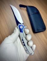 Couteau pliant de luxe léger en acier M390, manche en titane TC4, pour usage quotidien en extérieur, personnalisable OEM