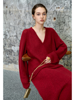 100% Reiner Kaschmir Atmungsaktiver Knitterfreier Tiefer V-Ausschnitt Pullover Damen Übergroßer Raglan-Ärmel Flauschiger Strick Weicher Warmer Winter-Pulli