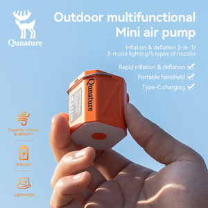 Mini pompe à air électrique Qunature pour le <span class=keywords><strong>camping</strong></span>, <span class=keywords><strong>gonfleur</strong></span> portable rechargeable pour matelas pneumatiques, flotteurs de piscine avec lumière LED - Product Image 1
