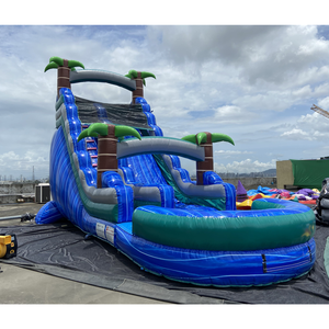 Glissière d'eau gonflable de palmier commerciale la plus populaire de 29 pieds avec le parc aquatique gonflable extérieur de bord de l'eau d'enfants de piscine - Product Image 6