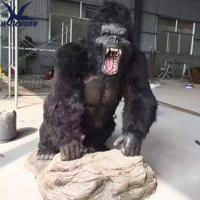 Animaux en silicone réalistes personnalisés, gorille et singe animatroniques pour aire de jeux intérieure commerciale sur le thème de la jungle