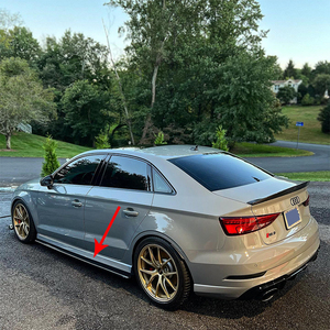 For A3 S3 RS3 Limousine 8V Sedan 2013-2020 Side Skirts Extension Winglet <b>Splitters</b> <b>Lip</b> Side Spoiler Exterior Accessory - Product Image 4