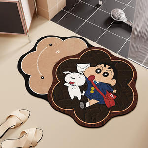 Tapis de sol en terre de diatomée Shin Chan, forme originale, antidérapant, absorbant, pour salle de bain, toilettes, entrée, usage domestique - Product Image 5