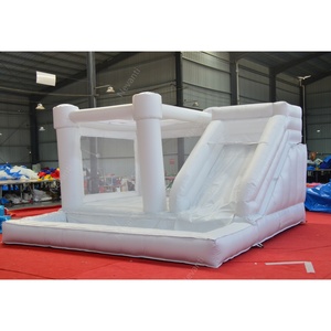Glissière gonflable de maison de rebond de maille fermée blanche enfants adultes divertissement extérieur intérieur de fête de mariage pour le <span class=keywords><strong>château</strong></span> gonflable - Product Image 1